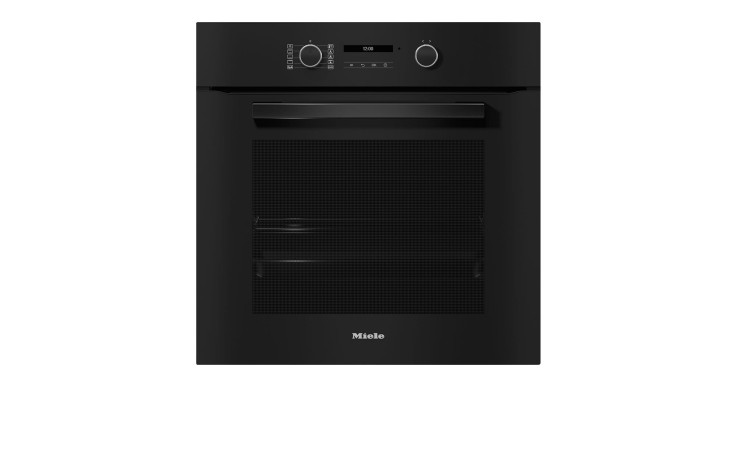 Einbau-Backofen Obsidianschwarz mit Bedienknebeln, H 2851 B OBSW