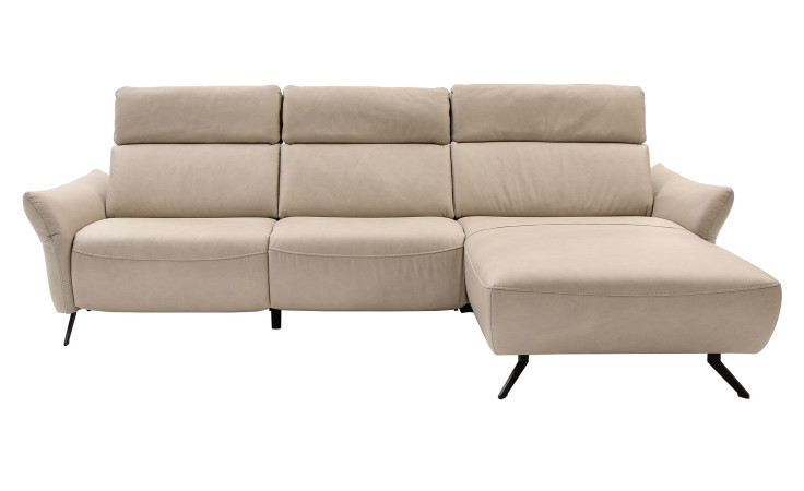 Ecksofa Musterring MR 280 aus Echtleder in der Farbe Pearl