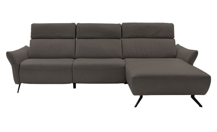 Ecksofa Musterring MR 280 aus Echtleder in der Farbe Grey