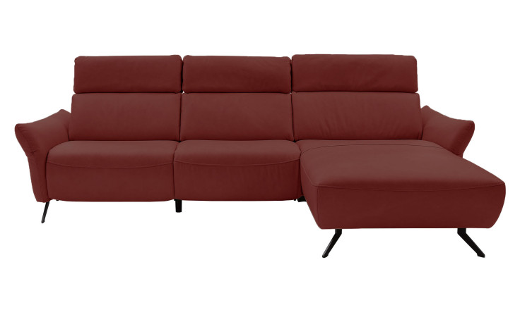 Ecksofa Musterring MR 280 aus Echtleder in der Farbe Red