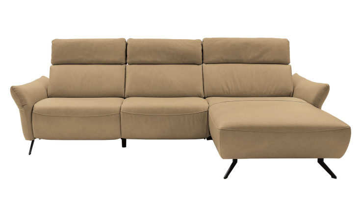 Ecksofa Musterring MR 280 aus Echtleder in der Farbe sand