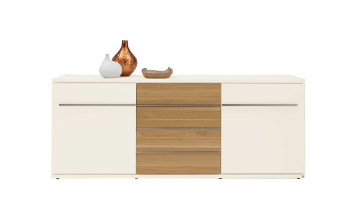 Sideboard Musterring Aterno in Lack weiß und Eiche Furniert 