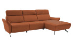 Ecksofa Musterring MR 280 aus Echtleder in der Farbe Cognac, seitliche Ansicht