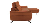 Ecksofa Musterring MR 280 aus Echtleder in der Farbe Cognac, seitliche Ansicht