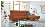 Ecksofa Musterring MR 280 aus Echtleder in der Farbe Cognac, Ansicht im Milieu