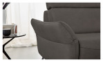 Ecksofa Musterring MR 280 aus Echtleder in der Farbe Grey, Ansicht der Armlehne