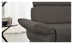 Ecksofa Musterring MR 280 aus Echtleder in der Farbe Grey, Ansicht der Armlehne