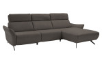 Ecksofa Musterring MR 280 aus Echtleder in der Farbe Grey, seitliche Ansicht 