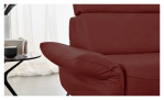 Ecksofa Musterring MR 280 aus Echtleder in der Farbe Red, Ansicht der Armlehne