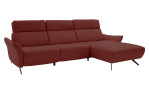 Ecksofa Musterring MR 280 aus Echtleder in der Farbe Red, seitliche Ansicht 