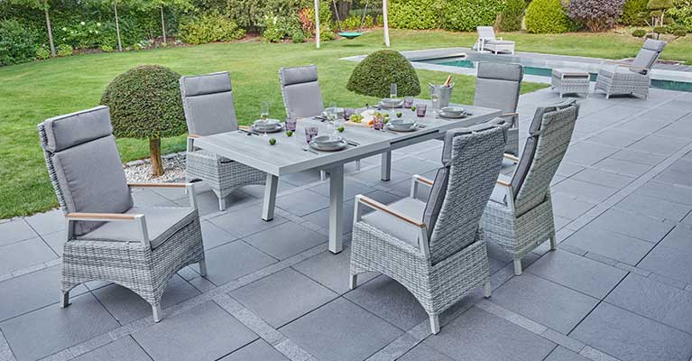 Keramo Teak Weiß Gartenserie