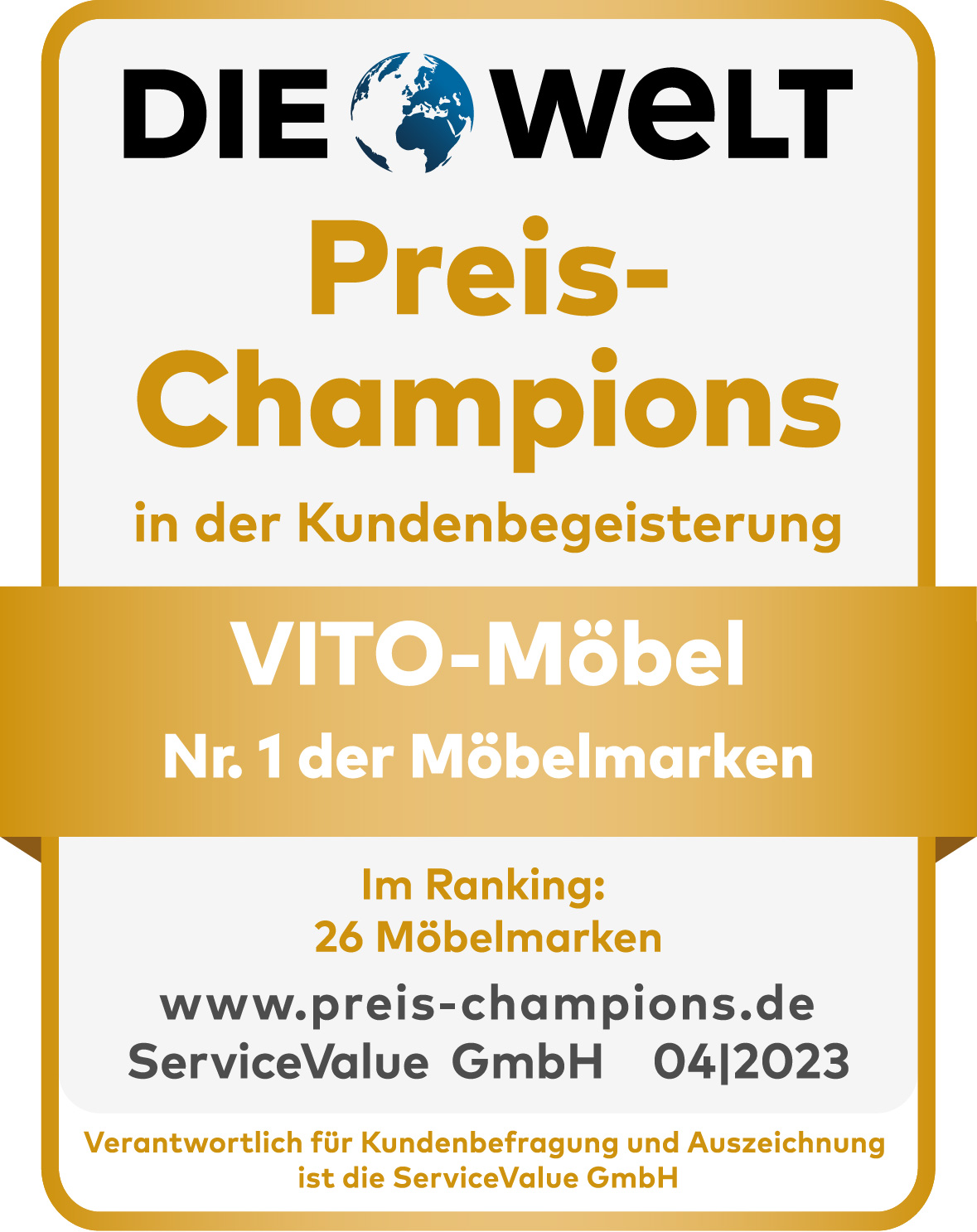 Preis-Champion in der Kundenbegeisterung Nr. 1 der Möbelmarken